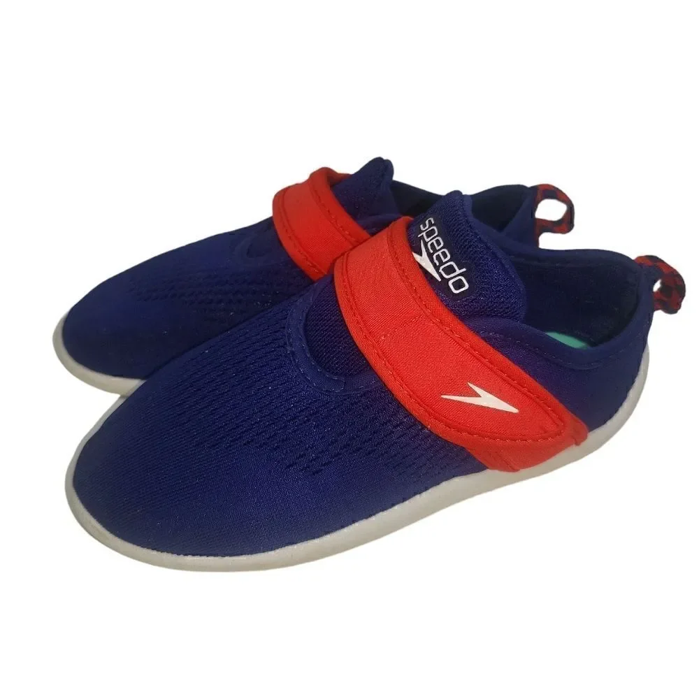 Speedo NWT Boy's XL (11-12) Blue Mesh Shore Explore Rubber Sole Water Shoes